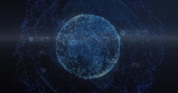 Animatie Van Scopen Die Het Netwerk Van Mondiale Verbindingen Scannen — Stockvideo