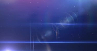 Evrendeki mavi ve mor ışık yollarında parlayan yıldızların animasyonu. alan, astronomi ve galaksi konsepti dijital olarak oluşturulmuş video.