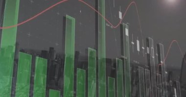 Arka plandaki şebekeye karşı finansal veri işleme sistemi. küresel finans ve iş kavramı