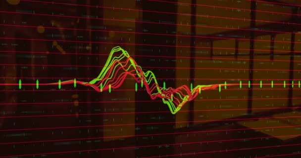 Composition Numérique Traitement Des Données Financières Dans Bureau Vide Arrière — Video