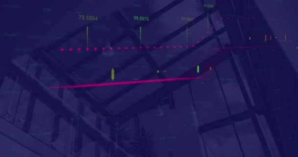 Composition numérique du traitement des données financières dans un bureau vide en arrière-plan. finance mondiale et concept d'entreprise