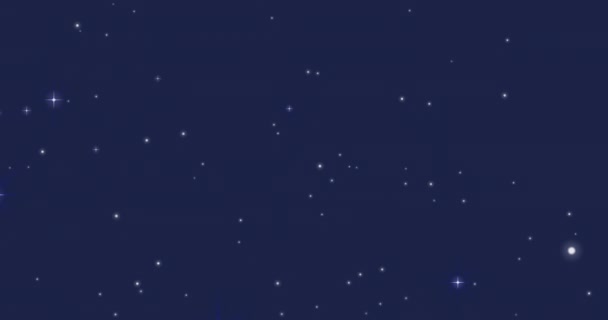 Animace Vesmíru Modrou Zelenou Planetou Země Hvězdami Modré Obloze Astronomie — Stock video