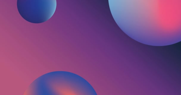 ピンク色から紫色の背景にグラデーション青ピンク色の球体のアニメーション 抽象的で色の概念をデジタルで生成し — ストック動画