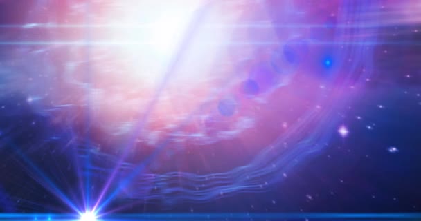 Анимация Перламутрового Белого Пятна Звезд Розовой Фиолетовой Вселенной Пространство Астрономия — стоковое видео