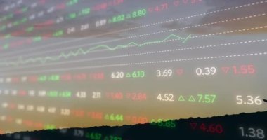 Uçağın kalkışı sırasında istatistik ve veri işleme animasyonu. küresel taşımacılık, ulaşım ve seyahat konsepti dijital olarak oluşturulmuş video.