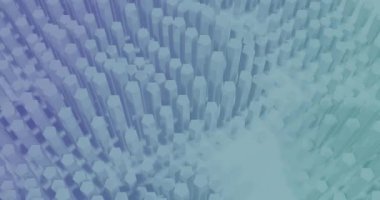 3D bloklar üzerinde hareket eden ekranlarda 6G metin ve veri işleme animasyonu. küresel bağlantılar, ağ oluşturma ve dijital arayüz kavramı dijital olarak oluşturulmuş video.