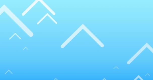 Animation Multiple White Arrows Pointing Blue Background Direction Movement Concept — Stock Video