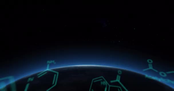 Bilimsel Veri Işleme Dürbünün Dünya Güneş Üzerindeki Ekranlarda Taranması Küresel — Stok video