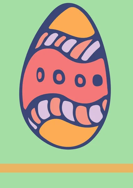Cyfrowo Wygenerowany Obraz Dekoracyjnego Wielkanocnego Jaja Zielonym Tle Wielkanocny Szablon — Zdjęcie stockowe
