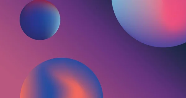 Composição Três Esferas Gradiente Rosa Azul Sobre Fundo Rosa Roxo — Fotografia de Stock