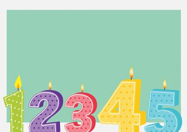 Digitaal Gegenereerd Beeld Van Meerdere Numerieke Verjaardagskaarsen Tegen Groene Pastelachtergrond — Stockfoto