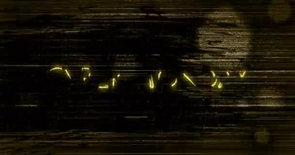 Animatie Van Cyber Maandag Tekst Gele Neon Flikkerende Lijnen Noodlijdende — Stockvideo