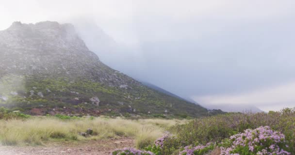 Vista Alto Ângulo Paisagem Campo Montanhas Conceito Ativo Estilo Vida — Vídeo de Stock