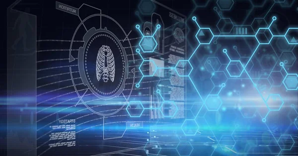 Composición Del Escaneo Del Alcance Compuestos Químicos Procesamiento Datos Científicos — Foto de Stock