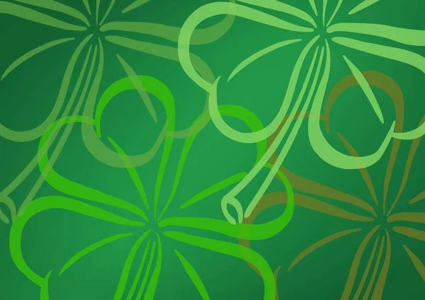 緑の背景にコピースペースとシャムロックデザインのデジタル生成画像 聖パトリックの日テンプレート背景デザインコンセプト — ストック写真