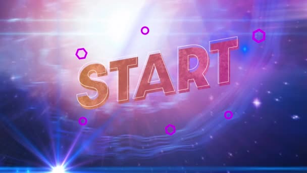 Animation You Win Text Orange Red Letters Purple Hexagons Pink — Stock Video