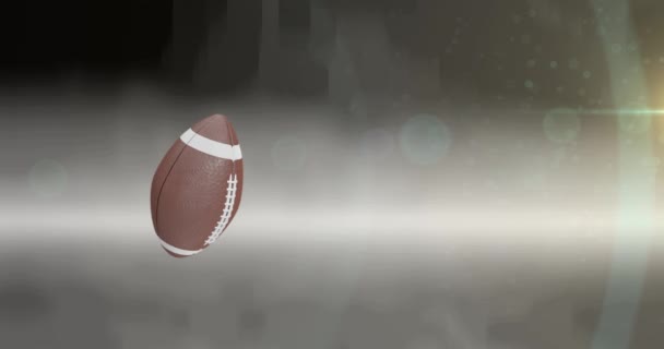 动画美国足球运动与黑色和红色横幅在斑驳的灰色背景 支持体育模板概念与复制空间 数字生成视频 — 图库视频影像