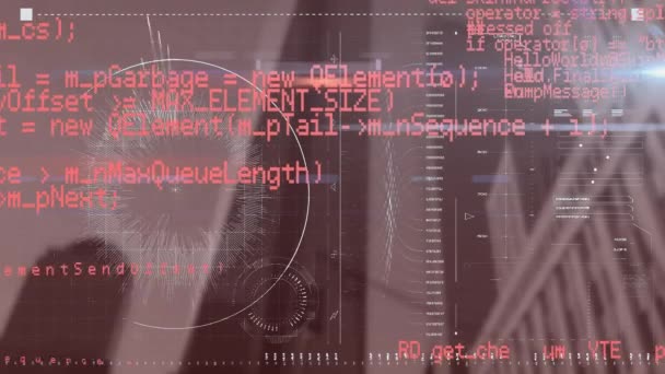 Animación Del Procesamiento Datos Escaneo Del Alcance Sobre Cuadrícula Paisaje — Vídeos de Stock