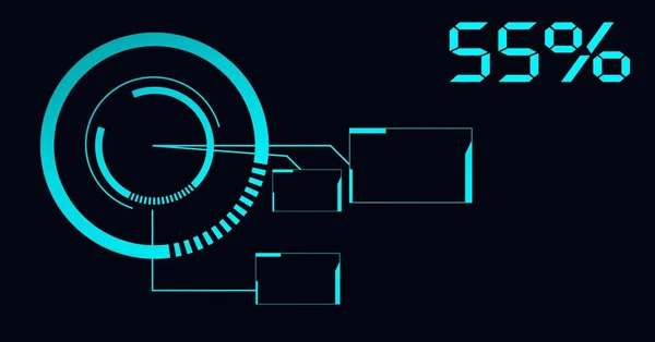 Animation Pourcentage Numérisation Nombre Portée Sur Fond Noir Technologie Globale — Photo