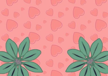 Pembe arka planda pembe kalpli çiçeklerin kompozisyonu. Sevgililer Günü, aşk ve romantizm konsepti dijital olarak oluşturuldu.