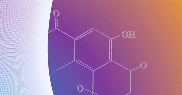 배경에 흰색의 화합물 구조가 혼합되어 세계적 디지털 이미지 — 스톡 사진