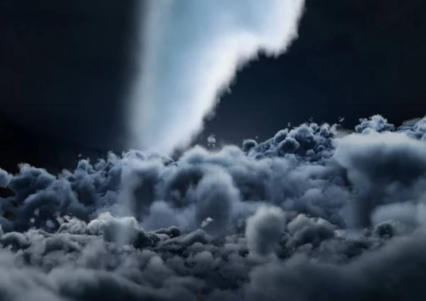 Blick Auf Den Nachthimmel Mit Mehreren Wolken Dunkler Bewölkter Himmel — Stockfoto