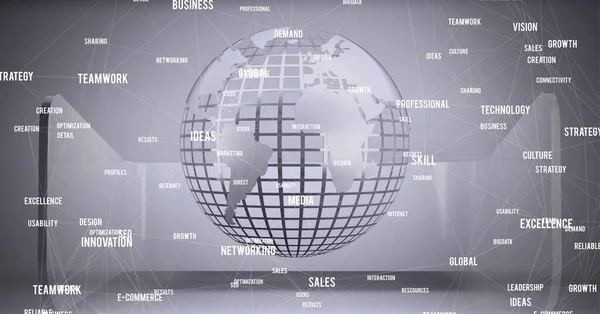 Netwerk Van Verbindingen Business Concept Teksten Hele Wereld Tegen Een — Stockfoto