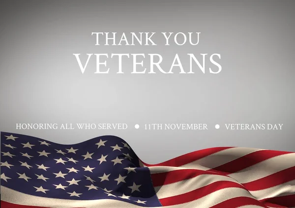 Thank You Veterans American Flag Waving Veterans Day Patriotism Concepts — Stock Photo, Image