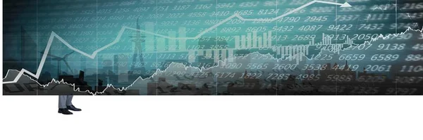 Sammansättning Ekonomisk Databehandling Över Stadsbilden Global Business Finance Förhandling Och — Stockfoto