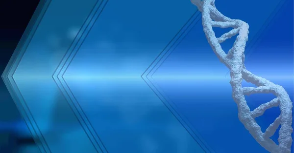 Composition White Dna Strand Copy Space Blue Background Genetics Medicine — Stock Photo, Image