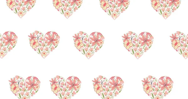 Ilustração Linhas Corações Flor Fundo Branco Dia Dos Namorados Amor — Fotografia de Stock