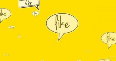 Sarı arka planda klasik konuşma baloncukları üzerine metin animasyonu. Retro sosyal medya, iletişim ve bağlantı konsepti dijital olarak oluşturulmuş video.