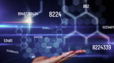 Siyah arka planda DNA 'nın canlanması. küresel bilim, teknoloji ve dijital arayüz kavramı dijital olarak oluşturulmuş video.