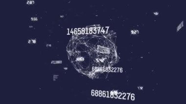Bağlantılar ağı üzerinden bilimsel veri işleme animasyonu. küresel bilim, teknoloji ve dijital arayüz kavramı dijital olarak oluşturulmuş video.