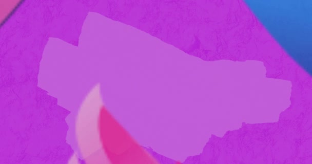 Анімація Мінус Рожевого Кольору Квітковому Візерунку Фіолетовому Фоні Концепція Ретро — стокове відео