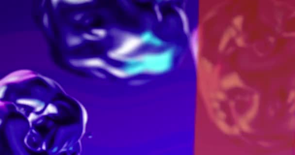 Анимация Минус Текста Жидком Фиолетовом Фоне Концепция Ретро Розничной Торговли — стоковое видео