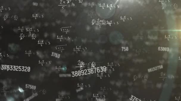 Animación Del Procesamiento Datos Científicos Sobre Ecuaciones Matemáticas Sobre Fondo — Vídeo de stock