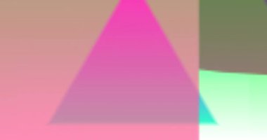 Arka plandaki canlı üçgenlerle ilgili% 50 indirimli metin animasyonu. Retro perakende ve tasarruf konsepti dijital olarak oluşturulmuş video.