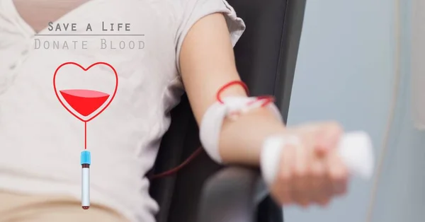 Composición Salvar Una Vida Donar Texto Sangre Sobre Donante Sangre — Foto de Stock