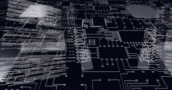 Composición Del Procesamiento Datos Digitales Sobre Fondo Placa Circuito Informático —  Fotos de Stock