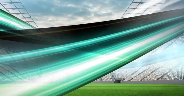 Composição Trilhas Verdes Sobre Estádio Esportivo Evento Desportivo Conceito Competição — Fotografia de Stock