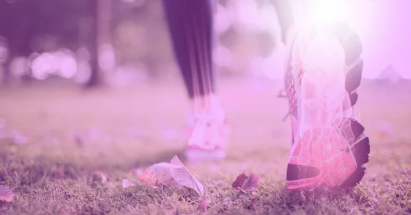 Composición Las Piernas Mujer Que Corre Con Huesos Visibles Rayos —  Fotos de Stock