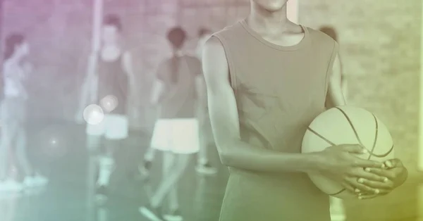 Composizione Della Sezione Centrale Del Giocatore Basket Della Scuola Che — Foto Stock