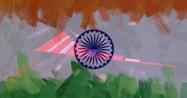 Covid 19 hücrenin bileşimi ve Hint bayrağı üzerindeki istatistikler. küresel covid 19 salgın Hindistan sağlık krizi konsepti dijital olarak oluşturulmuş video.