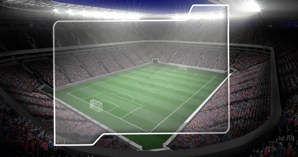 Composición Marco Digital Blanco Sobre Estadio Fútbol Deporte Fitness Estilo — Foto de Stock