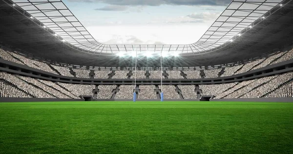 Composición Estadio Deportivo Vacío Con Campo Rugby Deporte Fitness Estilo — Foto de Stock