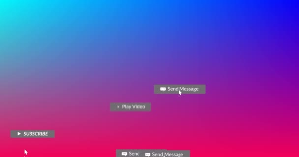 青からピンクの背景にバナー上のソーシャルメディアテキストのアニメーション 世界的なネットワーキング ソーシャルメディア テクノロジー コミュニケーションの概念デジタルで生成されたビデオ — ストック動画