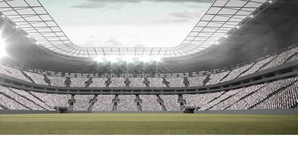 Composição Estádio Desportivo Vazio Com Holofotes Brilhantes Conceito Desporto Competição — Fotografia de Stock