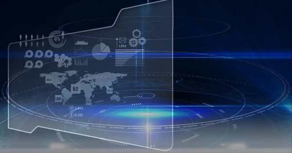 Composición Del Mapa Mundial Procesamiento Datos Científicos Pantalla Ciencia Global — Foto de Stock