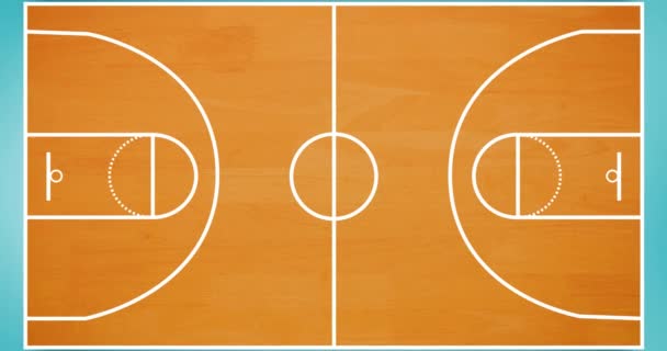 Animering Basketplan Bakgrund Sport Och Konkurrens Koncept Digitalt Genererad Video — Stockvideo